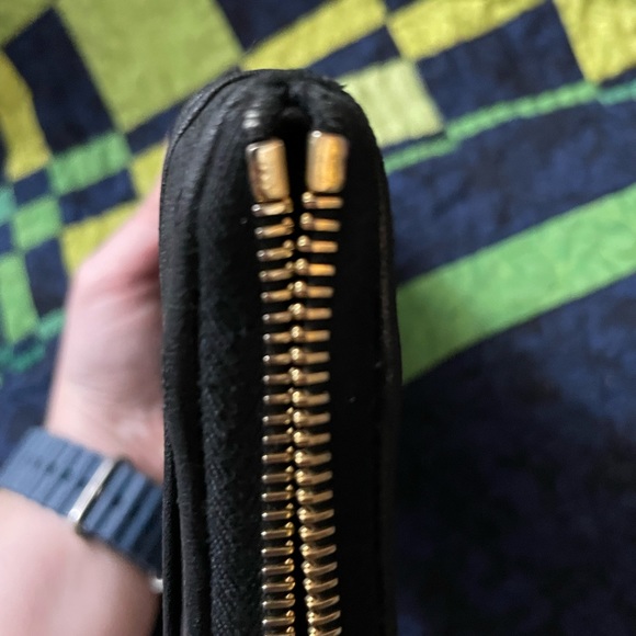 PRADA COA Nappa Gaufre Black Leather Roughed Clutch/Wallet - Picture 12 of 15